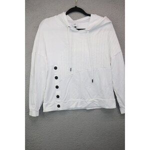 Cabi White Long Sleeve Hooded Sweater-Size Small